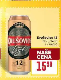 Billa Krušovice 12 0,51, plech nabídka