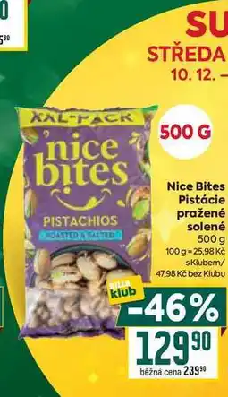 Billa Nice Bites Pistácie pražené solené 500 g nabídka