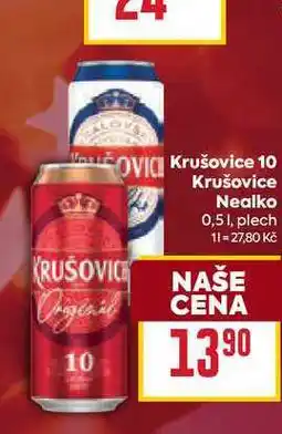 Billa Krušovice Nealko 0,51, plech nabídka