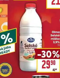 Billa Olma Selské mléko 3,9% 1l nabídka