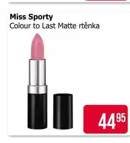 Teta Miss Sporty Colour to Last Matte rtěnka nabídka