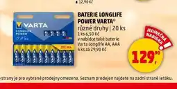 Penny Market BATERIE LONGLIFE POWER VARTA, 20 ks nabídka