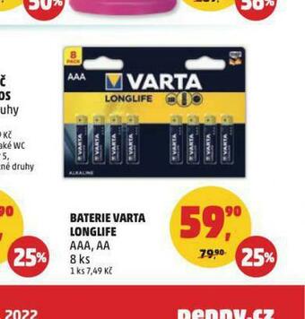 Penny Market Varta baterie longlife nabídka