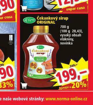 Norma Čekankový sirup originál nabídka