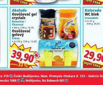 Norma Akolade osvěžovač gel crystal nabídka