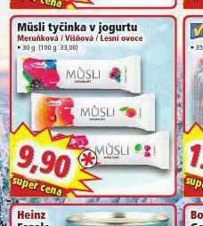 Norma Müsli tyčinka v jogurtu nabídka
