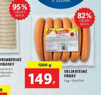 Lidl Delikatesní párky nabídka