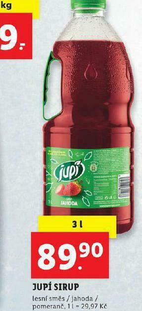 Lidl Jupí sirup nabídka