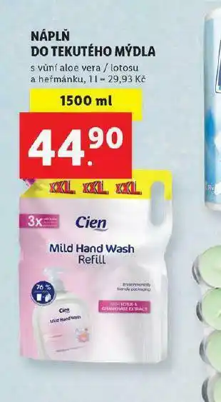 Lidl Cien náplň do tekutého mýdla nabídka