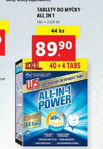Lidl W5 tablety do myčky nabídka