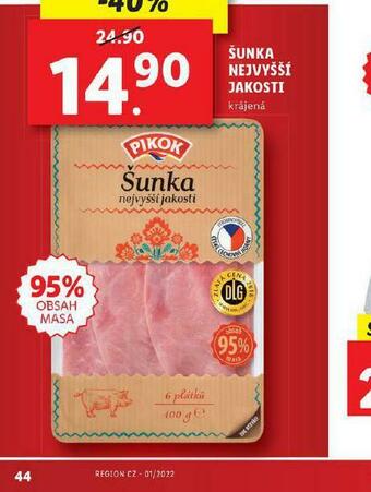 Lidl Šunka nejvyšší jakosti nabídka