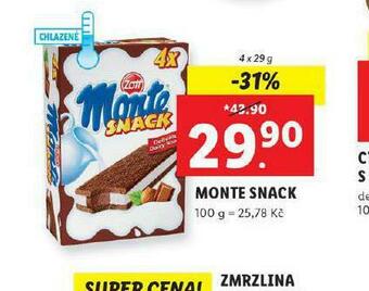 Lidl Monte snack nabídka