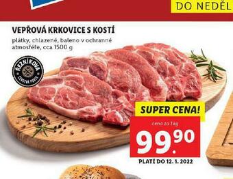 Lidl Vepřová krkovice s kostí nabídka