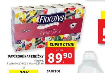 Lidl Floralys papírové kapesníky nabídka