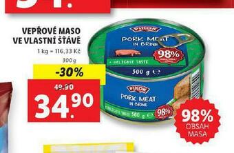Lidl Vepřové maso ve vlastní šťávě nabídka