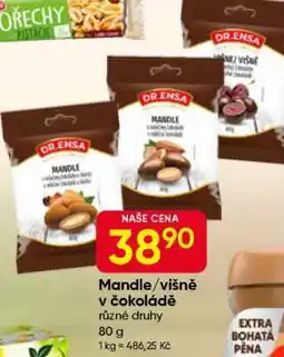 Hruška Mandle/višně v čokoládě nabídka