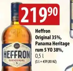 Bala Heffron Original 35%, Panama Heritage rum 5 YO 38% nabídka