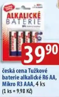 Bala Česká cena Tužkové baterie alkalické R6 AA, Mikro R3 AAA nabídka