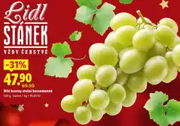Lidl Bílé hrozny stolní bezsemenné nabídka