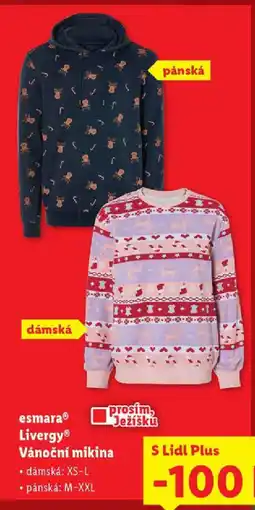 Lidl Esmara® Livergy® Vánoční mikina nabídka