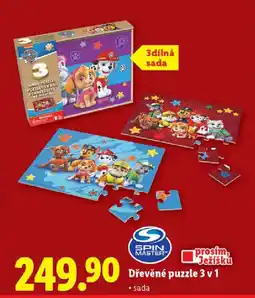 Lidl Dřevěné puzzle 3v1 nabídka
