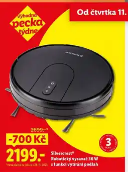 Lidl SilvercrestⓇ Robotický vysavač 36 W s funkcí vytírání podlah nabídka