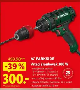 Lidl PARKSIDE Vrtací šroubovák 300 W nabídka