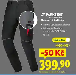 Lidl PARKSIDE Pracovní kalhoty nabídka