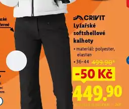 Lidl CRIVIT Lyžařské softshellové kalhoty nabídka
