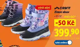 Lidl CRIVIT Zimní obuv nabídka