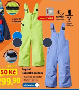 Lidl Lupilu Lyžařské kalhoty nabídka