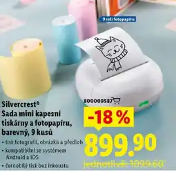 Lidl SilvercrestⓇ Sada mini kapesní tiskárny a fotopapíru, barevný nabídka