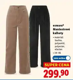Lidl EsmaraⓇ Manšestrové kalhoty nabídka
