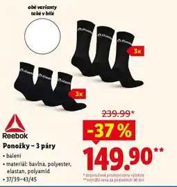 Lidl Reebok Ponožky - 3 páry nabídka