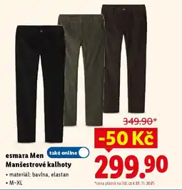Lidl Esmara Men Manšestrové kalhoty nabídka