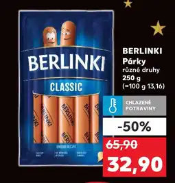 Kaufland BERLINKI Párky nabídka