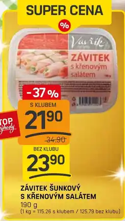 Flop Závitek šunkový s křenovým salátem nabídka