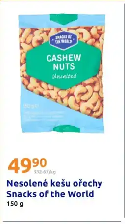 Action Nesolené kešu ořechy Snacks of the World nabídka
