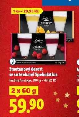 Lidl Smetanový dezert se sušenkami spekulatius nabídka