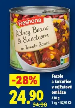 Lidl Fazole s kukuřicí v rajčatové omáčce nabídka