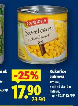 Lidl Kukuřice cukrová nabídka