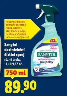 Lidl Sanytol dezinfekční čistič nabídka