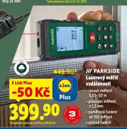 Lidl Parkside laserový měřič vzdálenosti nabídka