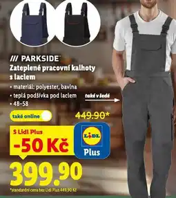 Lidl Zateplené pracovní kalhoty nabídka