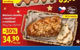Lidl Vánočka máslová s mandlemi a rozinkami nabídka
