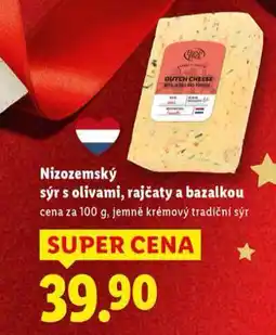 Lidl Nizozemský sýr s olivami, rajčaty a bazalkou nabídka