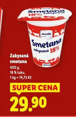 Lidl Zakysaná smetana nabídka
