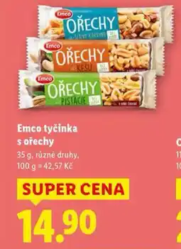 Lidl Emco tyčinka s ořechy nabídka