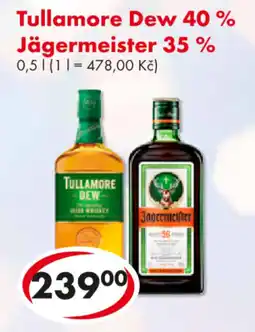 CBA Tullamore Dew 40 % Jägermeister 35 % nabídka