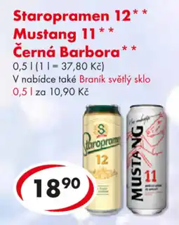 CBA Staropramen 12* Mustang 11* Černá Barbora nabídka